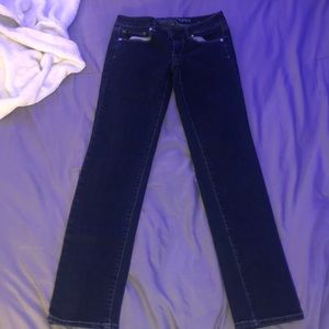 American eagle, dark wash, super stretch, jeans